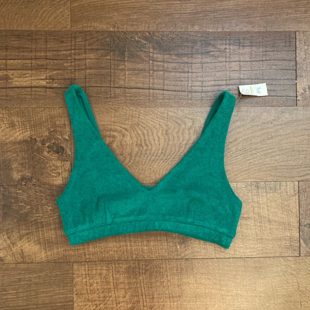 OFFLINE By Aerie NWT Recharge Terrycloth Bra Emerald Green Women’s S